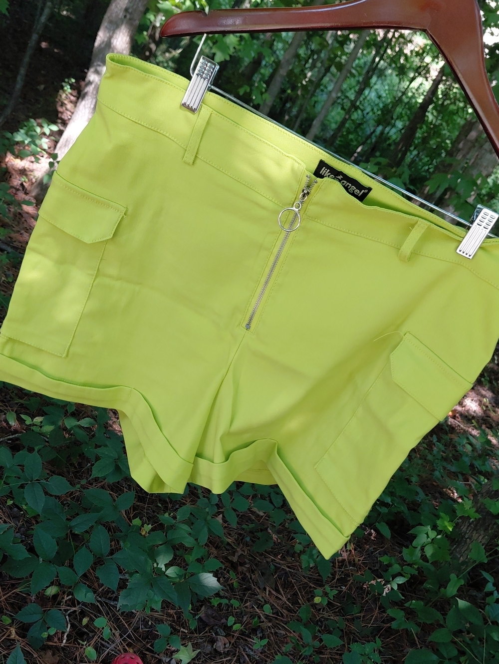 like an angel Lime Ring-Zip Cargo Shorts